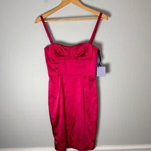 New Vera Wang Lavendar Label Pink Bodycon Satin Dress 6
